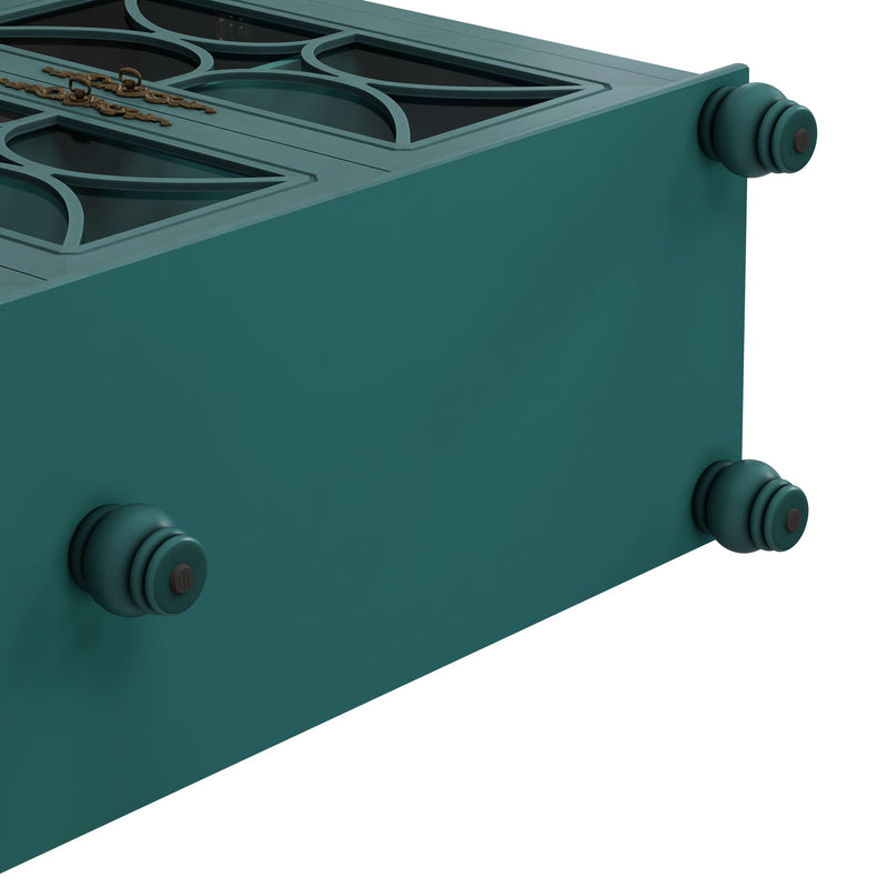 Elegant 4 Door Cabinet With Tempered Glass Doors