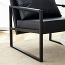 Classic Leather And Metal Frame Sofa, Ergonomically Designed, A Perfect Blend Of Modern And Industrial Styles