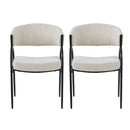Contemporary Upholstered Dining Chairs With Metal Legs (Set of 2)