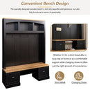 Farmhouse 4 In 1 Hall Tree With Wood Grain Bench And Top