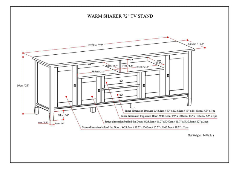 Warm Shaker - Handcrafted TV Media Stand