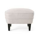 Stylish Club Chair And Ottoman Set With Birch Legs - Wheat