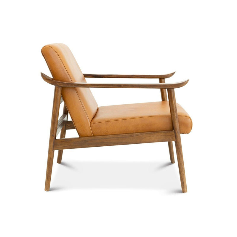 Brandon - Antique Leather Lounge Chair - Brown / Tan