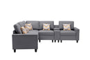 Nolan - Fabric 6 Piece Sectional Sofa With Pillows And Interchangeable Legs