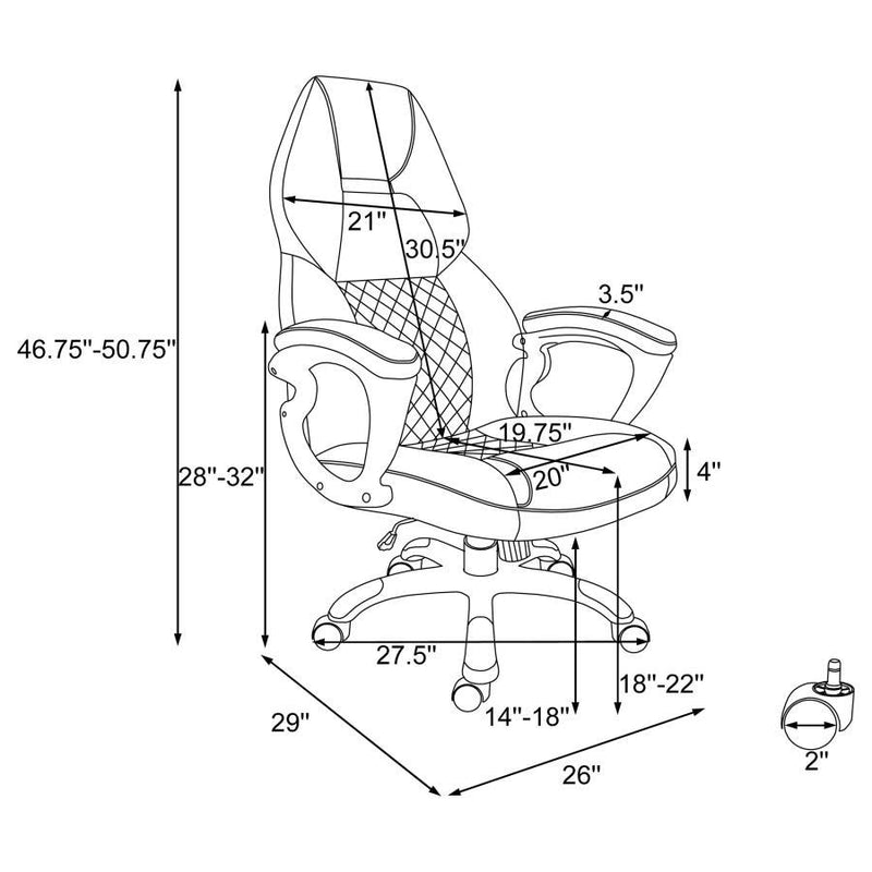 Bruce - Upholstered Adjustable Home Office Desk Chair