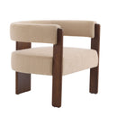 Modern Upholstered Accent Arm Chair With Barrel Back Design