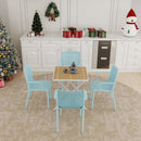 4 Piece Stackable Single Chairs With Vertical Stripe Design For All Weather