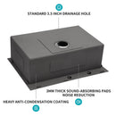 Drop In Kitchen Sink, 16 Gauge Stainless Steel, Single Bowl, Topmount Basin