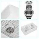 Sink 33" Double Bowl Kitchen Sink With Deep Bowls And Grids - White