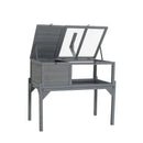 Tortoise Habitat Indoor & Outdoor Wooden Tortoise House With Detachable Legs Reptile Cage For Small Animals Non Leak Waterproof Tray - Gray