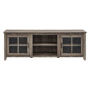 Modern Farmhouse 2 Door Glass Windowpane 70" TV Stand For 80" TVs