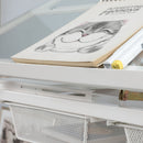 38.18" Hand Crank Adjustable Drafting Table Drawing Desk With 2 Metal Drawers With Stool