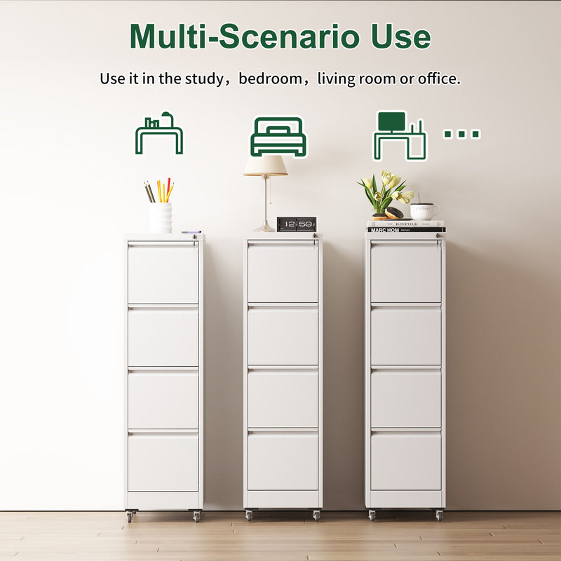 Drawer Metal Locking Vertical File Cabinet With Wheels Heavy Duty Lockable Storage