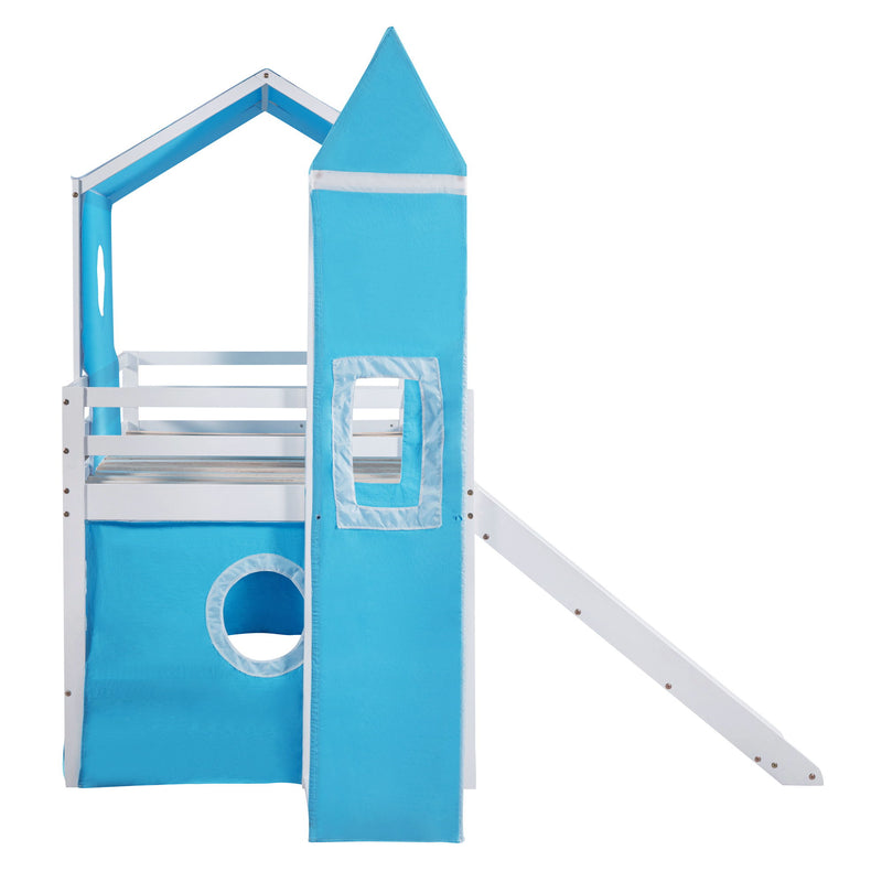 Loft Bed With Slide Tent And Tower