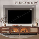 TV Stand With App-Controlled LED Lights, 2 Drawers & Door Storage