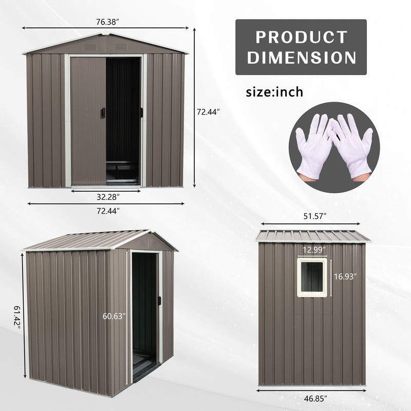 Outdoor Metal Storage Shed With Window