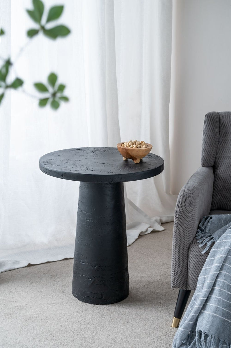 Round Side Table With Pedestal Base