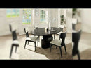 Koen - Round Dining Table, Engineering Marble Top - White & Black