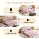 Pull Out 3 In 1 Convertible Sleeper Sofa With Side Storage, Multi Functional