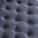 Modern Upholstered Swivel Chair With Button Tufted Design And Movable Wheels