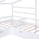 L Shape Platform Bed With 3 Storage Drawers