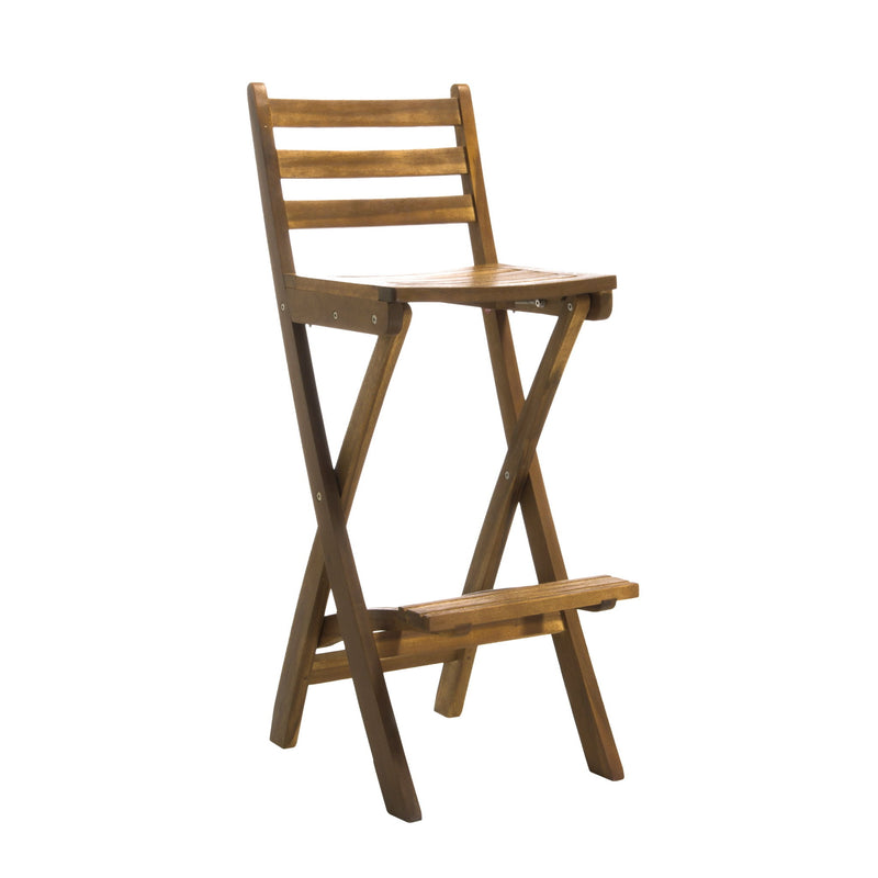 Outdoor Acacia Wood Folding Patio Barstool