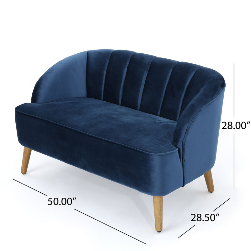 Modern Classic Shell Backed Loveseat