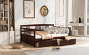 Full Size Daybed Wood Bed with Two Drawers,Espresso(OLD  SKU:LP000058AAP)