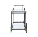 Cyrus - Clear Glass Serving Cart - Black / Gold