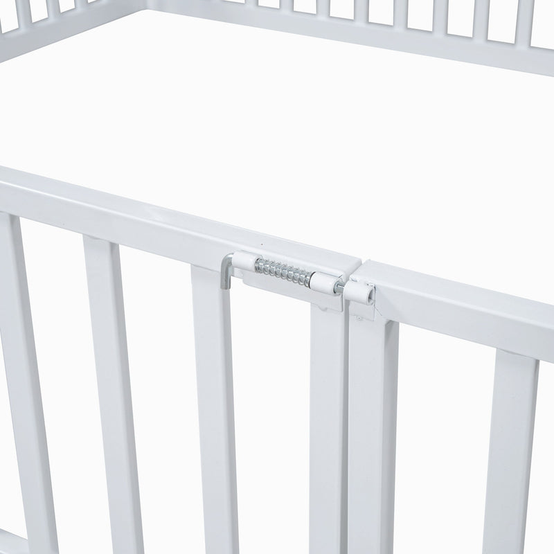 Metal House Bed With Fence And Door