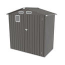Compact Outdoor Storage Shed With Peaked Roof And Lockable Door - Gray