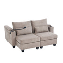 Convertible Chaise Lounge Sofa Chair With USB Ports, Cup Holders, Phone Holder And Storage