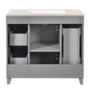 Bathroom Vanity With Ceramic Sink, Soft Close Doors, Adjustable Shelves