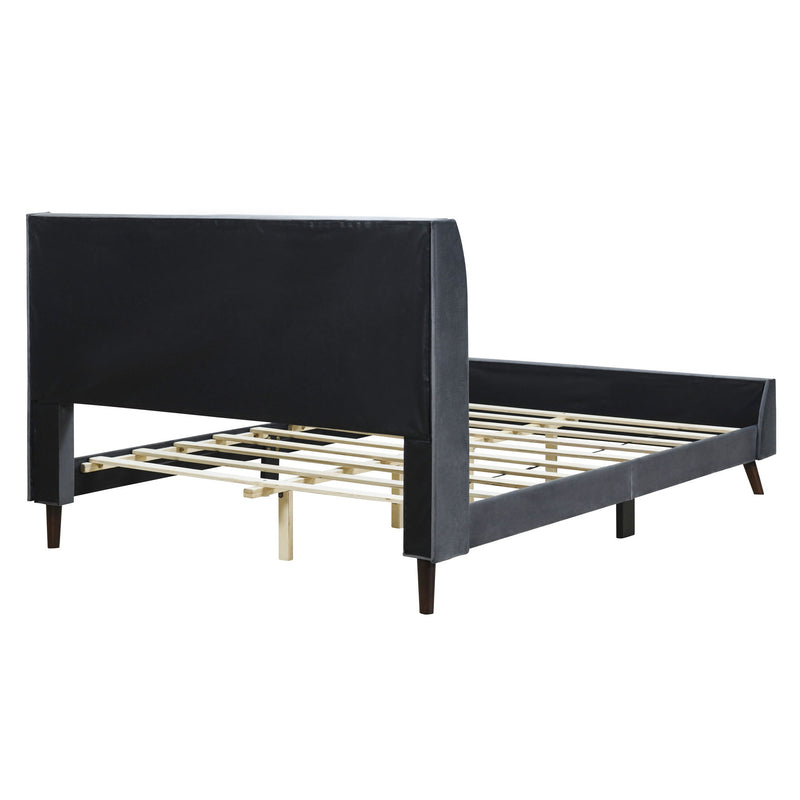 Upholstered Platform Bed, Velvet