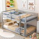 Twin over Twin Floor Bunk Bed,Grey(New SKU:W504P148536)