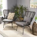 Modern Aesthetic Outdoor Rattan Accent Chair With Metal Legs