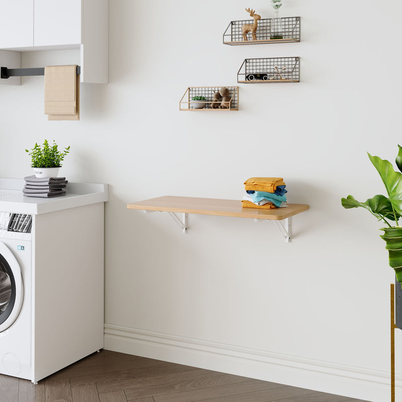 Folding Table Wall Mounted Folding Table For Small Spaces, Fold Down Desk, Workbench