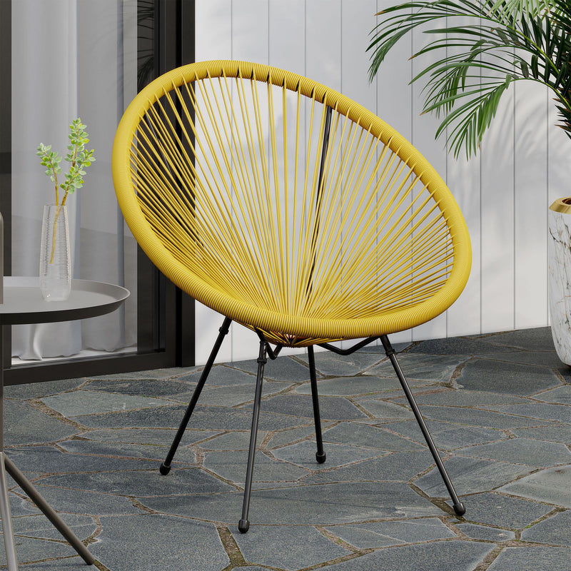 Union - Chair With Woven Design And Steel Frame