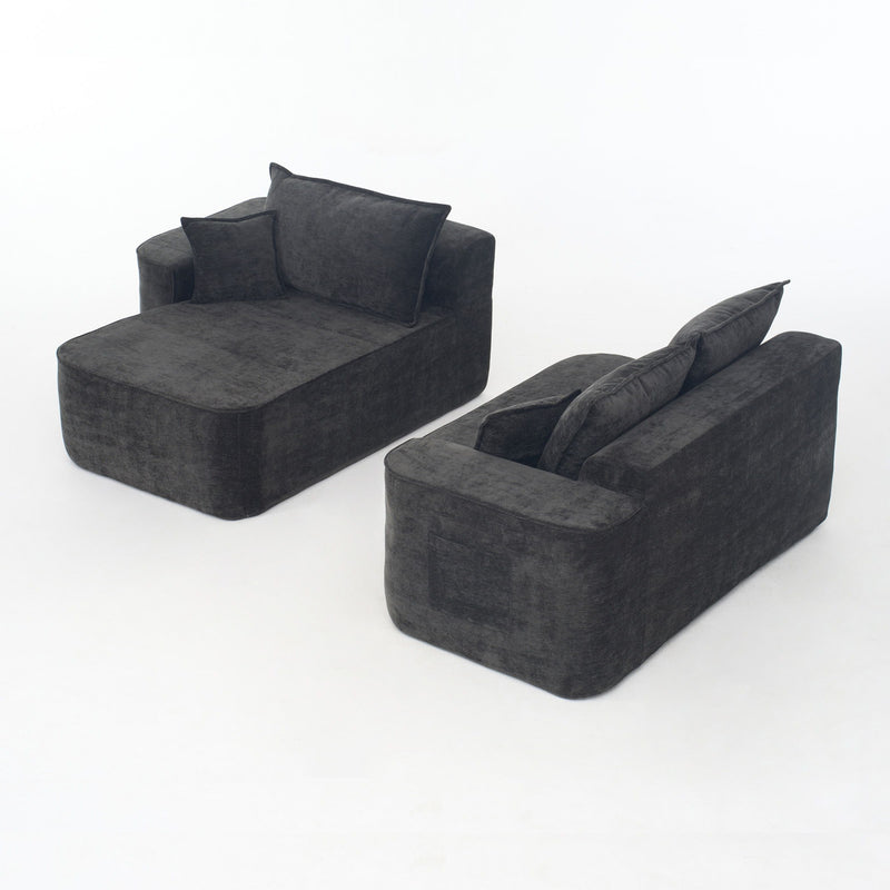 L-Shaped Sectional Sofa Couch With Chaise, Extra Deep Seats