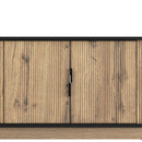 Grain 4 Door TV Cabinet, An Ideal Choice For TV And Item Storage In Modern Homes, A Perfect Blend Of Nordic And Modern Minimalist Styles - Black