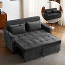 Loveseat Sofa Bed Sleeper With Reversible Backrest, Side Pockets, USB Ports, Phone Holder
