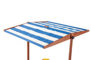 Kids Sandbox With Cover, Sand Box With Adjustable Canopy, Large Outdoor Cedar Sandpit For Backyard Play - Reddish Brown