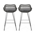 Outdoor Rattan Bar Chair With Metal Legs