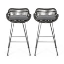 Outdoor Rattan Bar Chair With Metal Legs