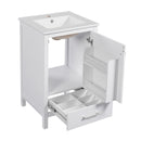 Bathroom Vanity With Ceramic Sink, Soft Close Drawers, Door Organizer, Divider Drawer, Adjustable Foot Pads