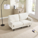 Mid Century Modern Loveseat Sofa With USB Ports, Removable Pillow Cover