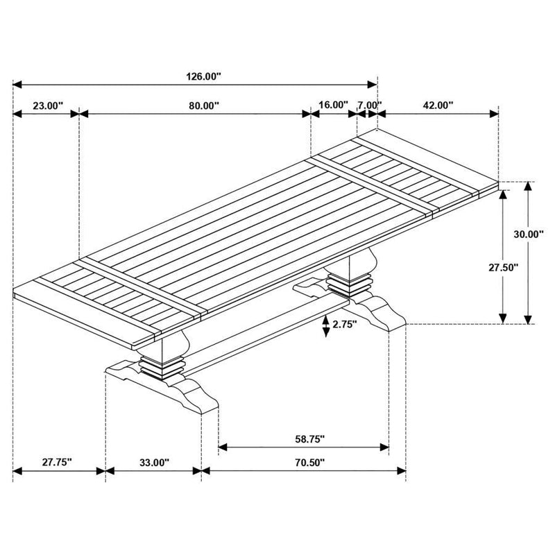Florence - Extension Dining Table - Rustic Honey