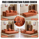 Convertible Floor Sofa Bed With Pillow Back Support Armrest