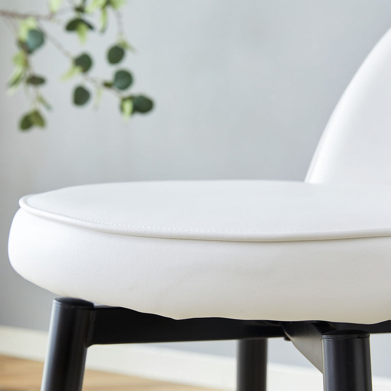 Upholstered Rotatable Bar Chair With Metal Legs For Dining Room