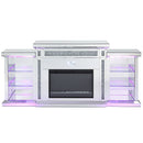 Noralie - Fireplace With LED & Bluetooth - Mirrored & Faux Diamonds